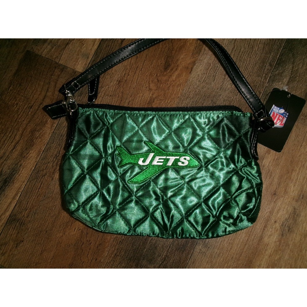 NEW YORK JETS 7X9 CLUTH KLUTCH BAG PURSE TOTE   00S Y2K VINTAGE G1